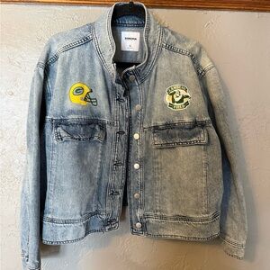 Sonoma Blue Denim Jacket with Green Bay Packers Patches